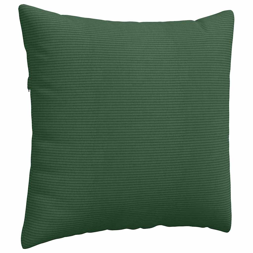 Cuscini da Divano 2 pcs Verde Scuro 45 x 45 cm Tessuto in Cords | homemem39