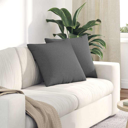 Cuscini da Divano 2 pcs Grigio scuro 50 x 50 cm Tessuto | homemem39