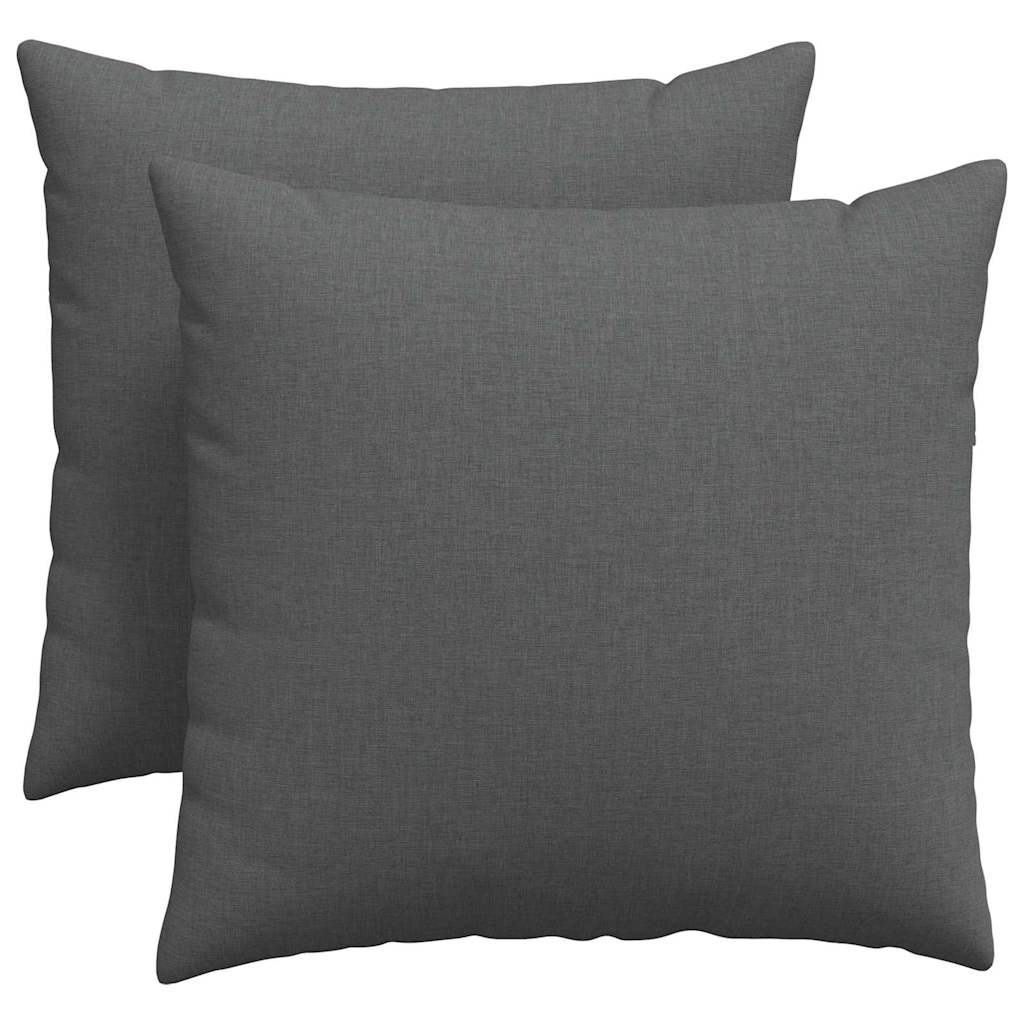 Cuscini da Divano 2 pcs Grigio scuro 50 x 50 cm Tessuto | homemem39
