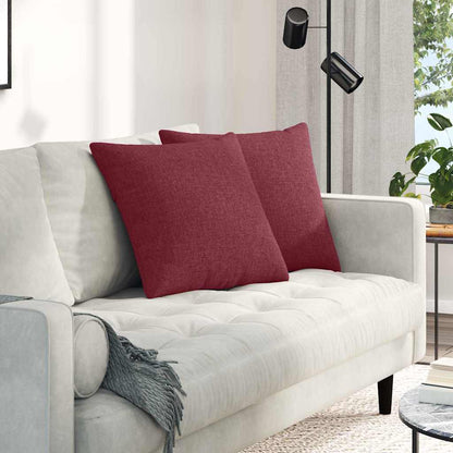 Cuscini da Divano 2 pcs Rosso Vino 50 x 50 cm Tessuto | homemem39