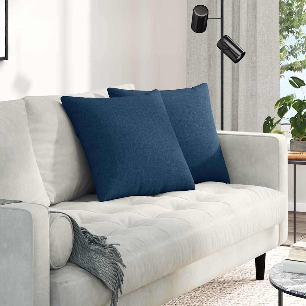 Cuscini da Divano 2 pcs Blu 50 x 50 cm Tessuto | homemem39