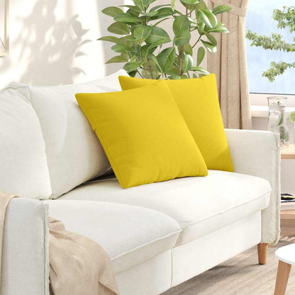 Cuscini da Divano 2 pcs Giallo Chiaro 50 x 50 cm Tessuto | homemem39