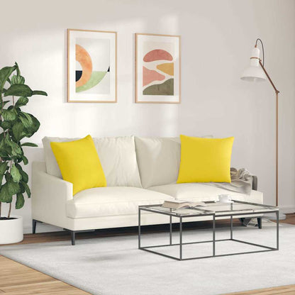 Cuscini da Divano 2 pcs Giallo Chiaro 50 x 50 cm Tessuto | homemem39