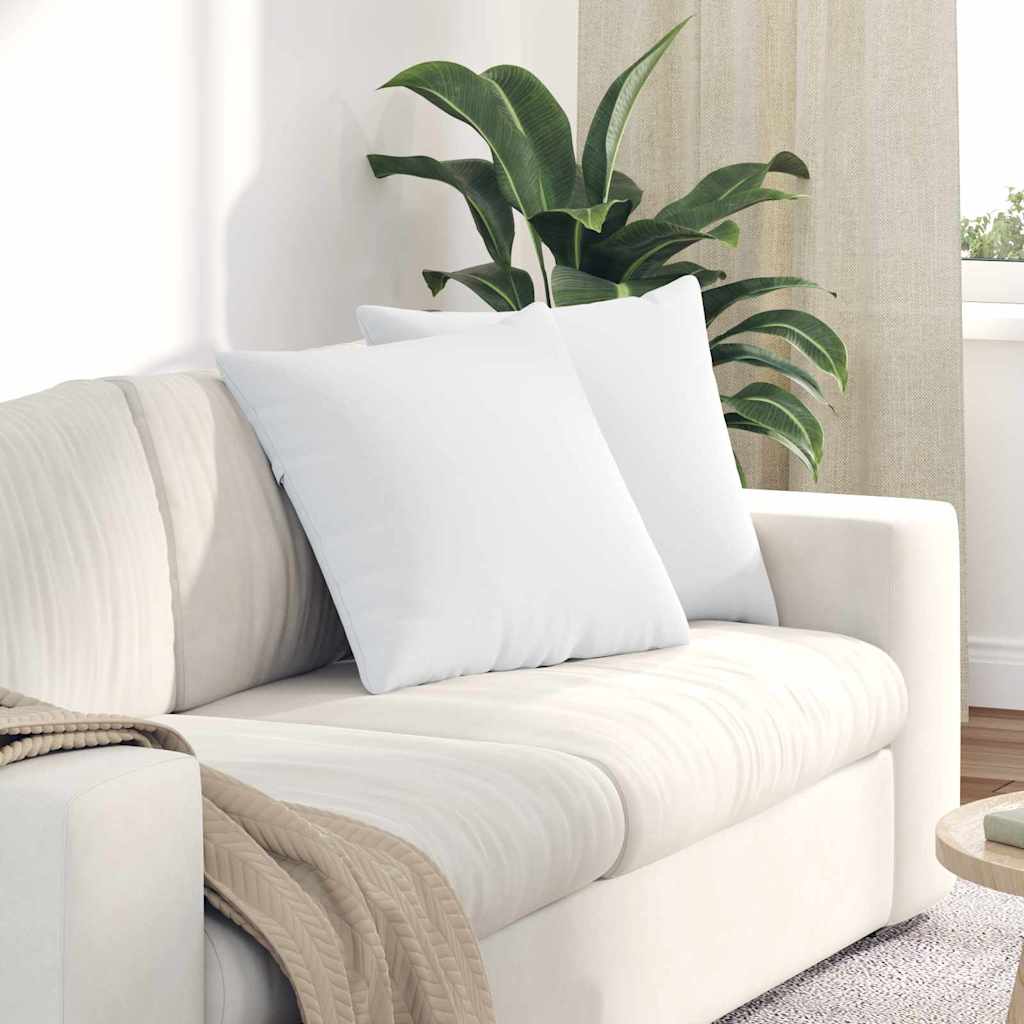 Cuscini da Divano 2 pcs Bianco 50 x 50 cm Tessuto | homemem39