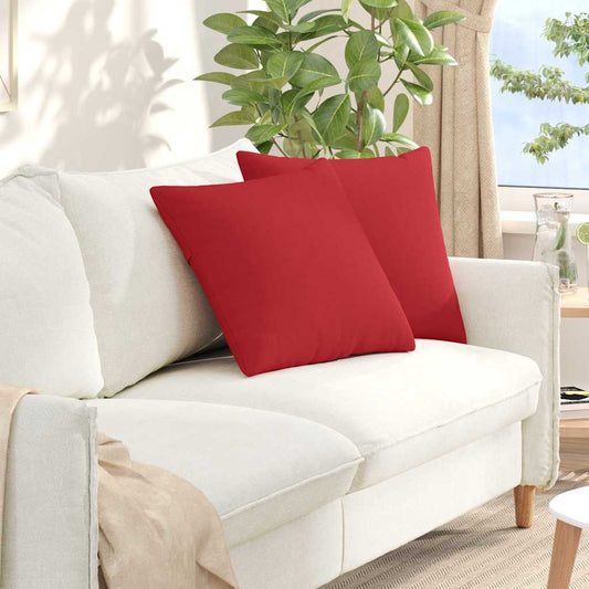 Cuscini da Divano 2 pcs Rosso 50 x 50 cm Tessuto | homemem39