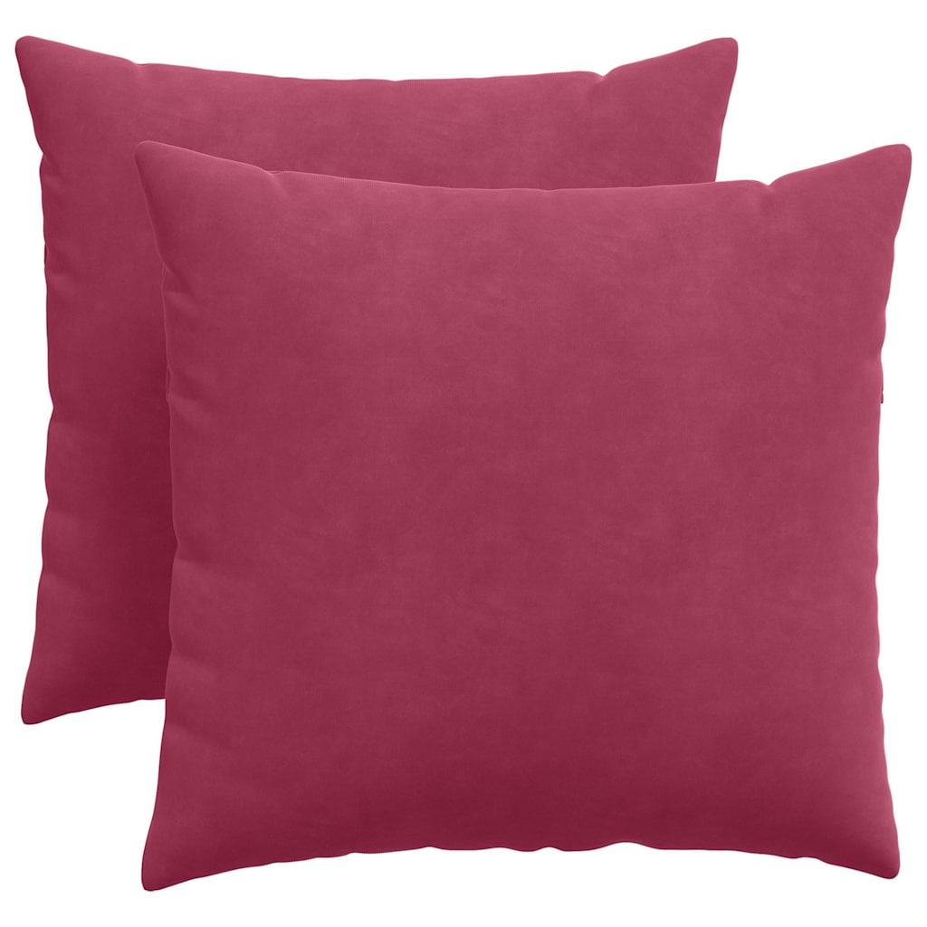 Cuscini da Divano 2 pcs Rosso Vino 50 x 50 cm Tessuto in Cords | homemem39