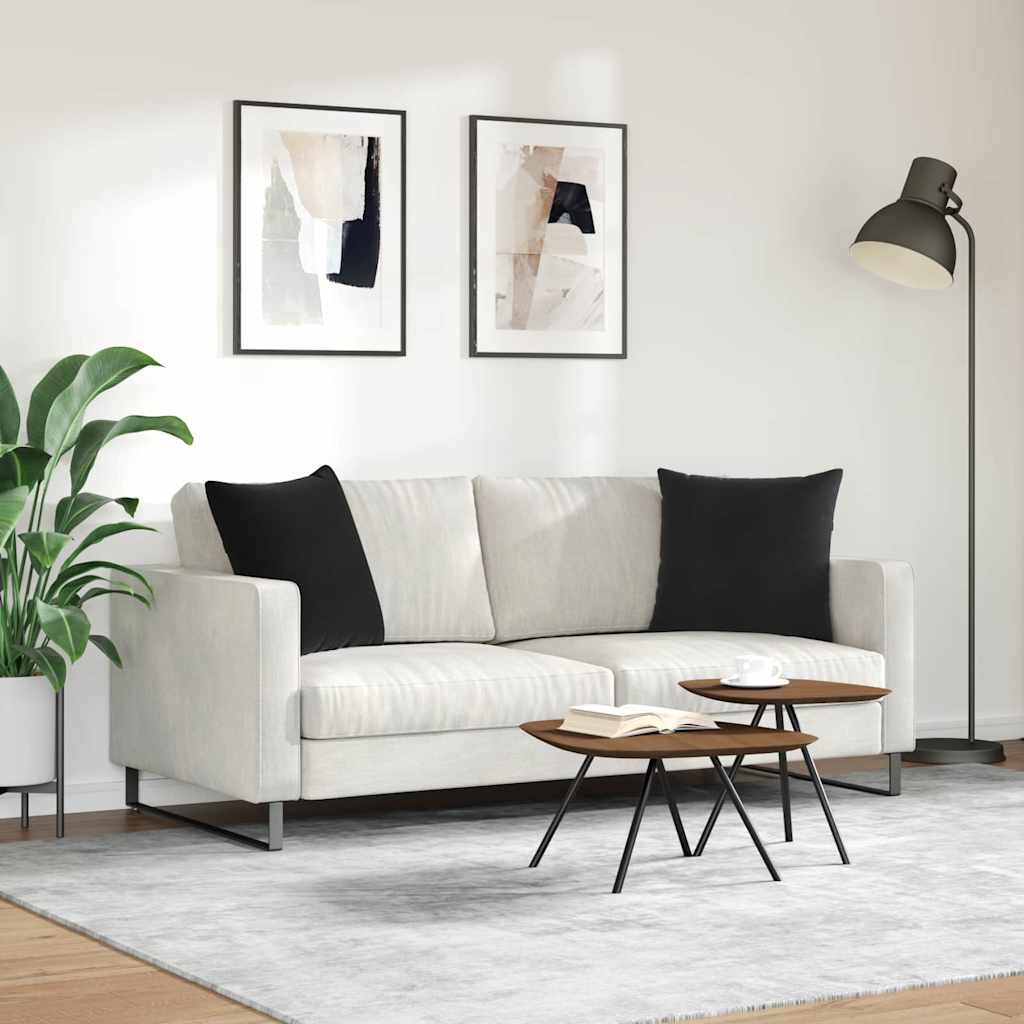 Cuscini da Divano 2 pcs Nero 50 x 50 cm Tessuto in Cords | homemem39