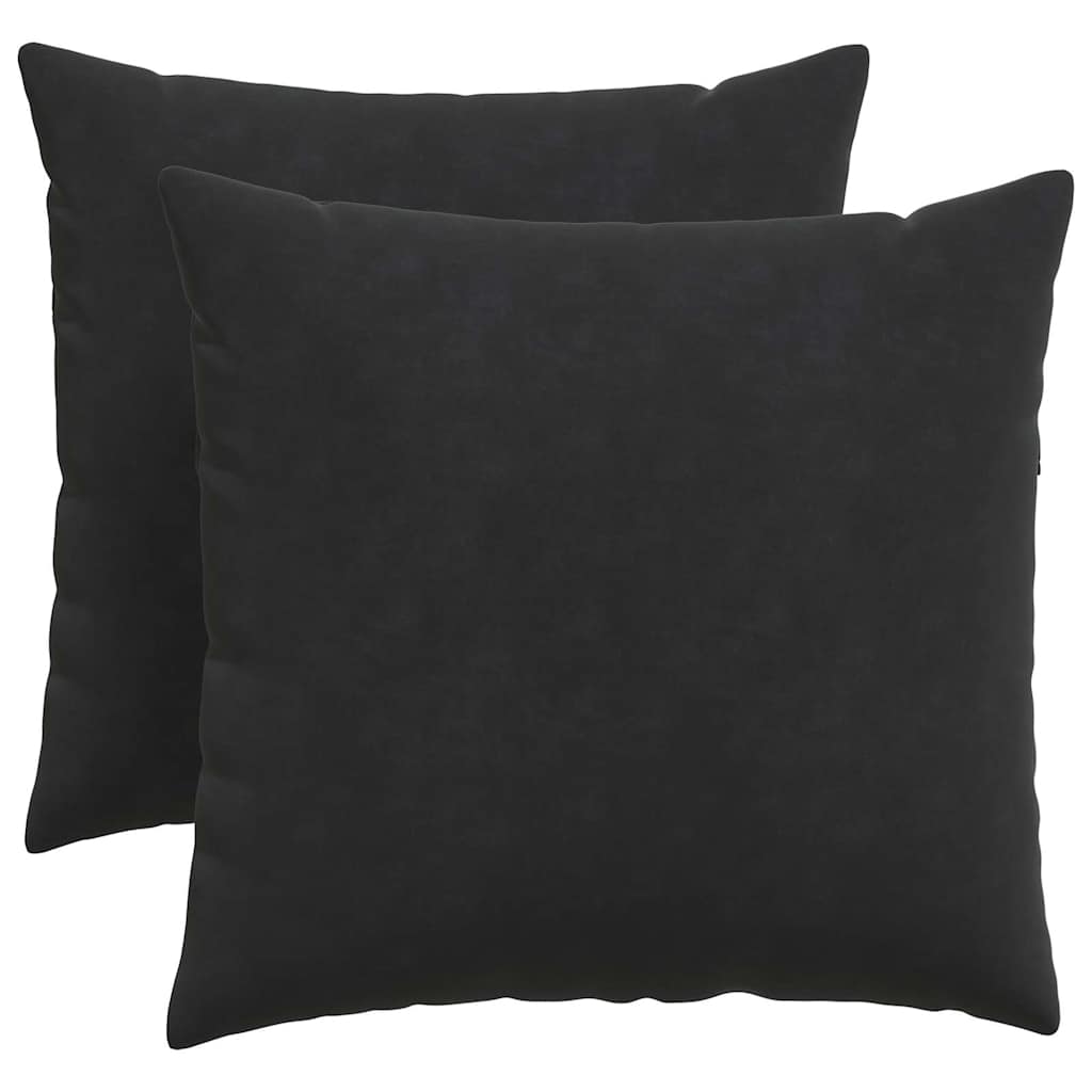 Cuscini da Divano 2 pcs Nero 50 x 50 cm Tessuto in Cords | homemem39