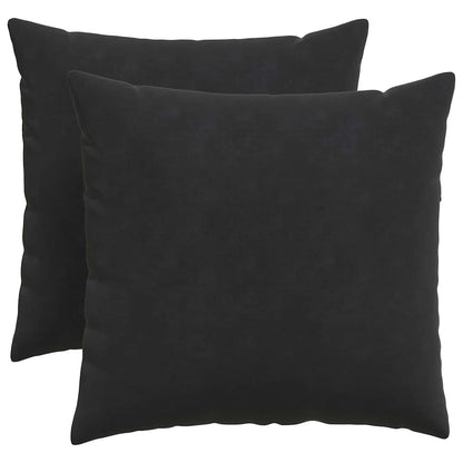 Cuscini da Divano 2 pcs Nero 50 x 50 cm Tessuto in Cords | homemem39