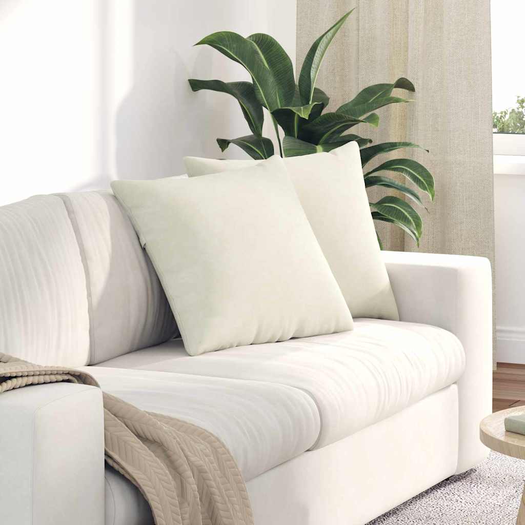 Cuscini da Divano 2 pcs Crema 50 x 50 cm Tessuto in Cords