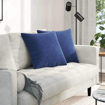 Cuscini da Divano 2 pcs Blu Polizia 50 x 50 cm Tessuto in Cords | homemem39