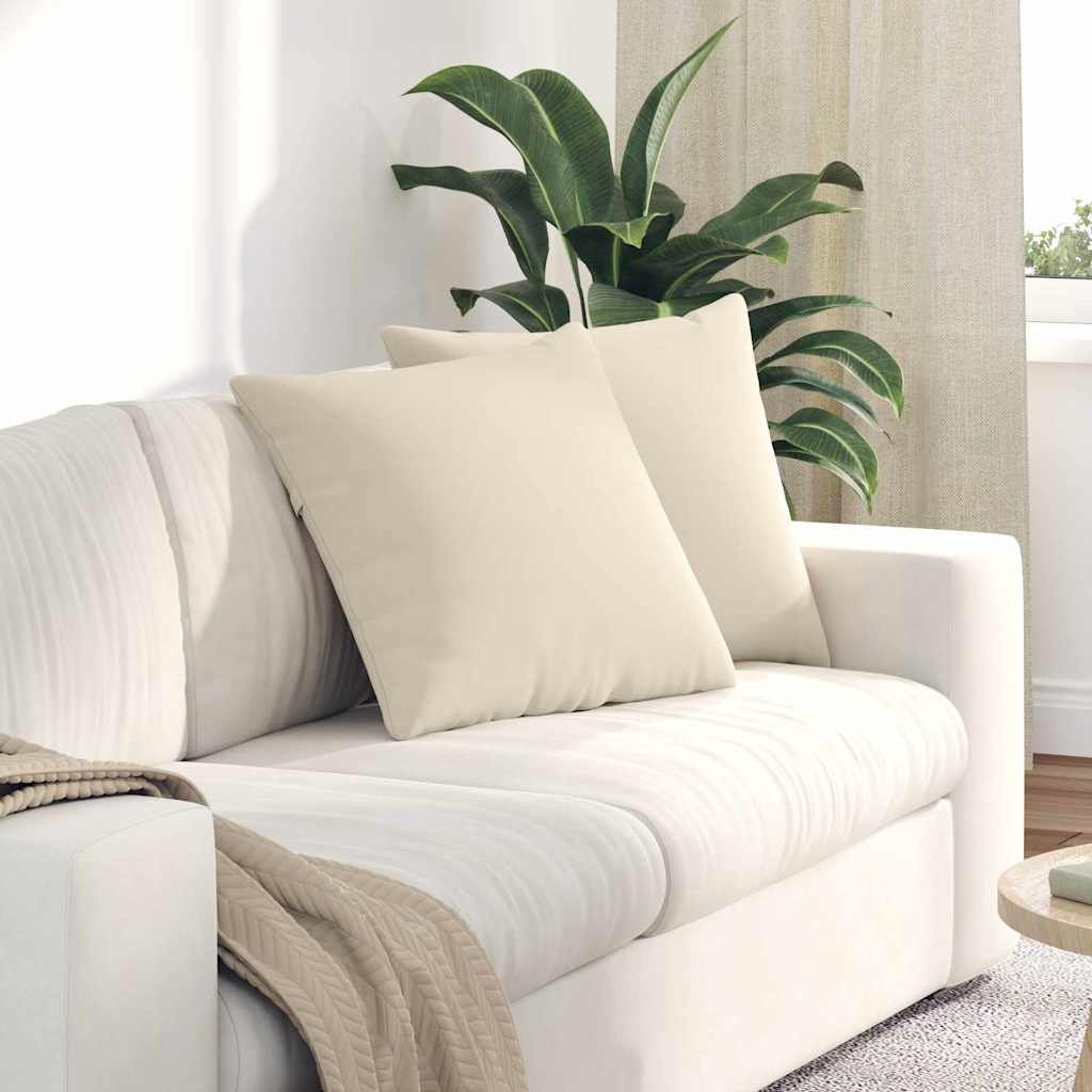 Cuscini da Divano 2 pcs Beige 50 x 50 cm Tessuto | homemem39