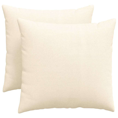 Cuscini da Divano 2 pcs Crema 50 x 50 cm Tessuto in Cords | homemem39