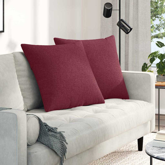 Cuscini da Divano 2 pcs Rosso Vino 60 x 60 cm Tessuto | homemem39