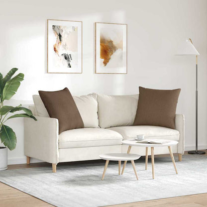 Cuscini da Divano 2 pcs Marrone 60 x 60 cm Tessuto | homemem39