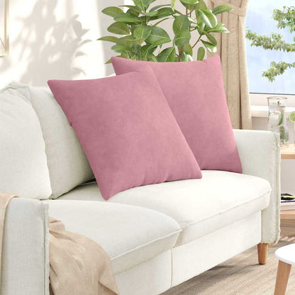 Cuscini da Divano 2 pcs Rosa 60 x 60 cm Tessuto in Cords | homemem39