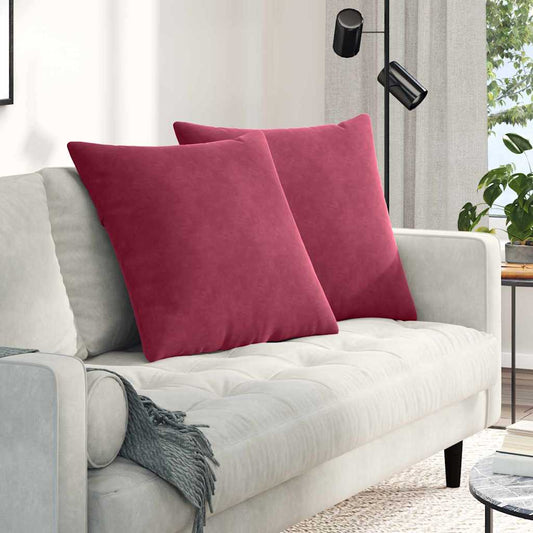 Cuscini da Divano 2 pcs Rosso Vino 60 x 60 cm Tessuto in Cords | homemem39