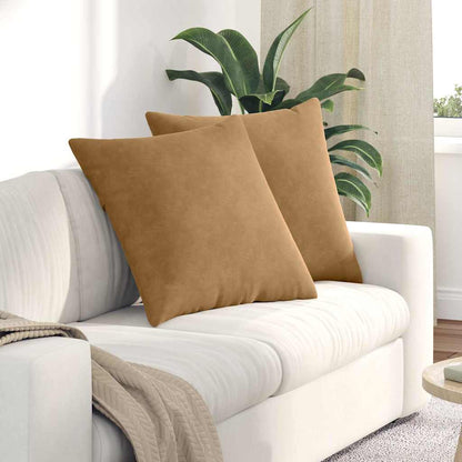Cuscini da Divano 2 pcs Marrone 60 x 60 cm Tessuto in Cords | homemem39