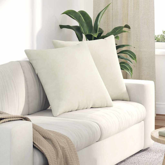 Cuscini da Divano 2 pcs Crema 60 x 60 cm Tessuto in Cords | homemem39