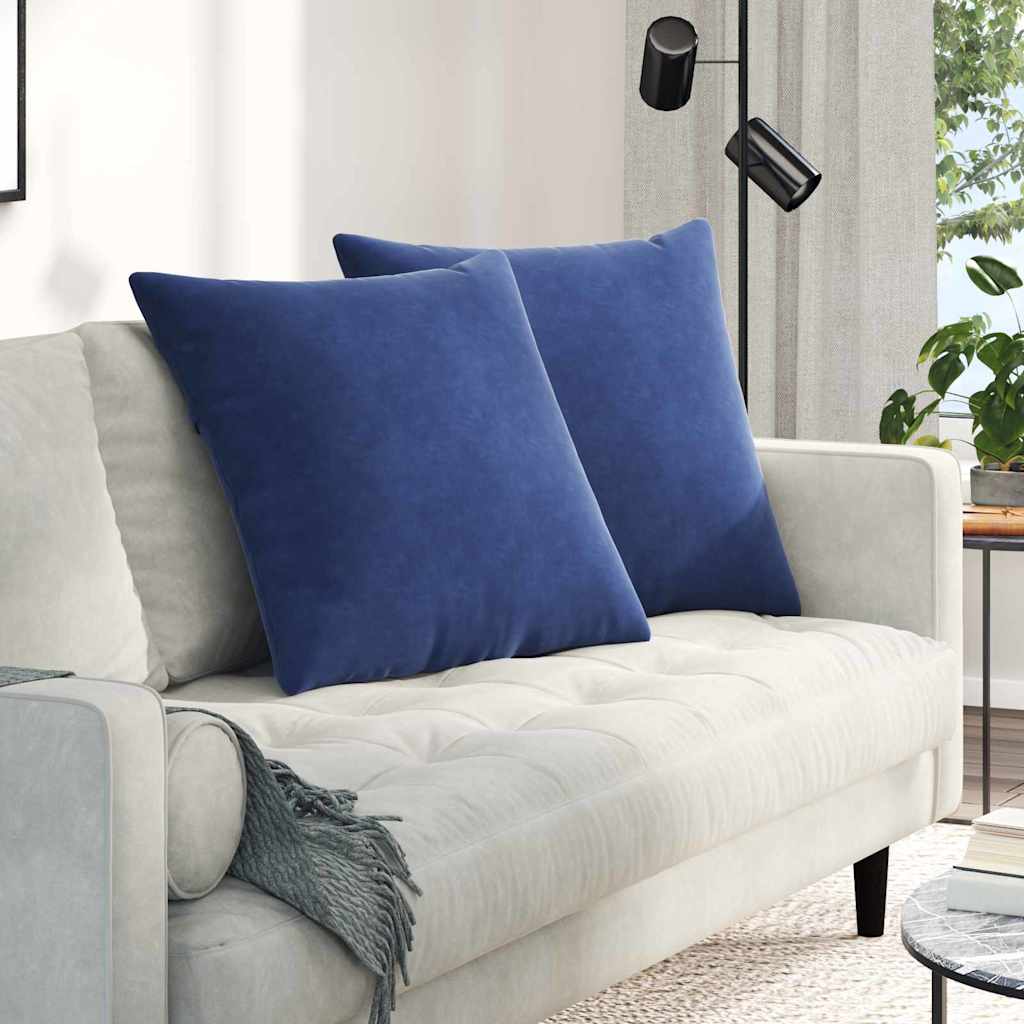 Cuscini da Divano 2 pcs Blu Polizia 60 x 60 cm Tessuto in Cords | homemem39