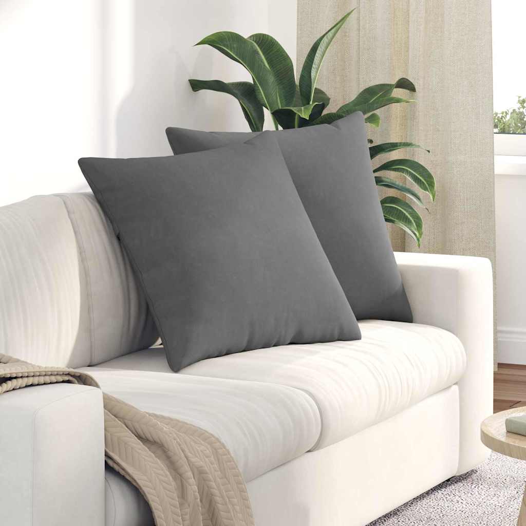 Cuscini da Divano 2 pcs Grigio scuro 60 x 60 cm Tessuto | homemem39