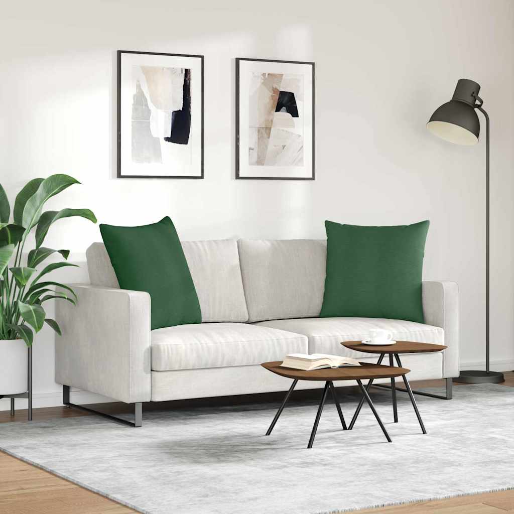 Cuscini da Divano 2 pcs Verde Scuro 60 x 60 cm Tessuto in Cords | homemem39
