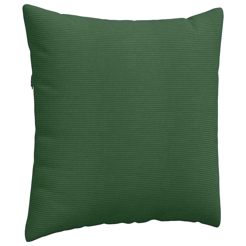 Cuscini da Divano 2 pcs Verde Scuro 60 x 60 cm Tessuto in Cords | homemem39