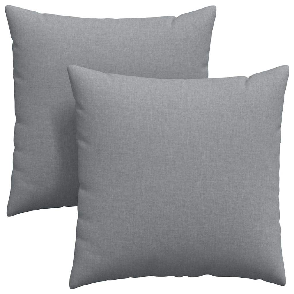 Cuscini da Divano 2 pcs Grigio chiaro 80 x 80 cm Tessuto | homemem39