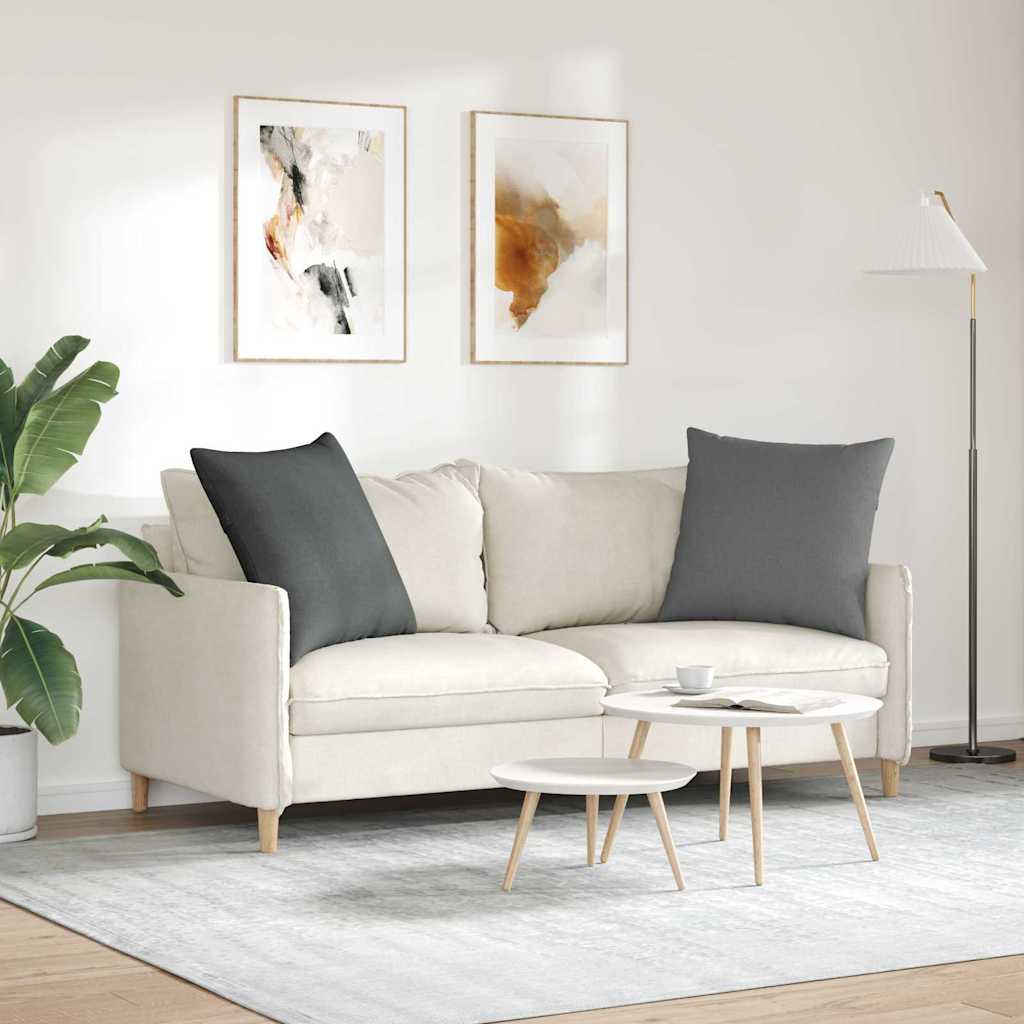 Cuscini da Divano 2 pcs Grigio scuro 80 x 80 cm Tessuto | homemem39