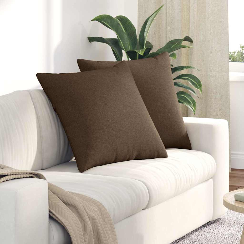 Cuscini da Divano 2 pcs Marrone 80 x 80 cm Tessuto | homemem39