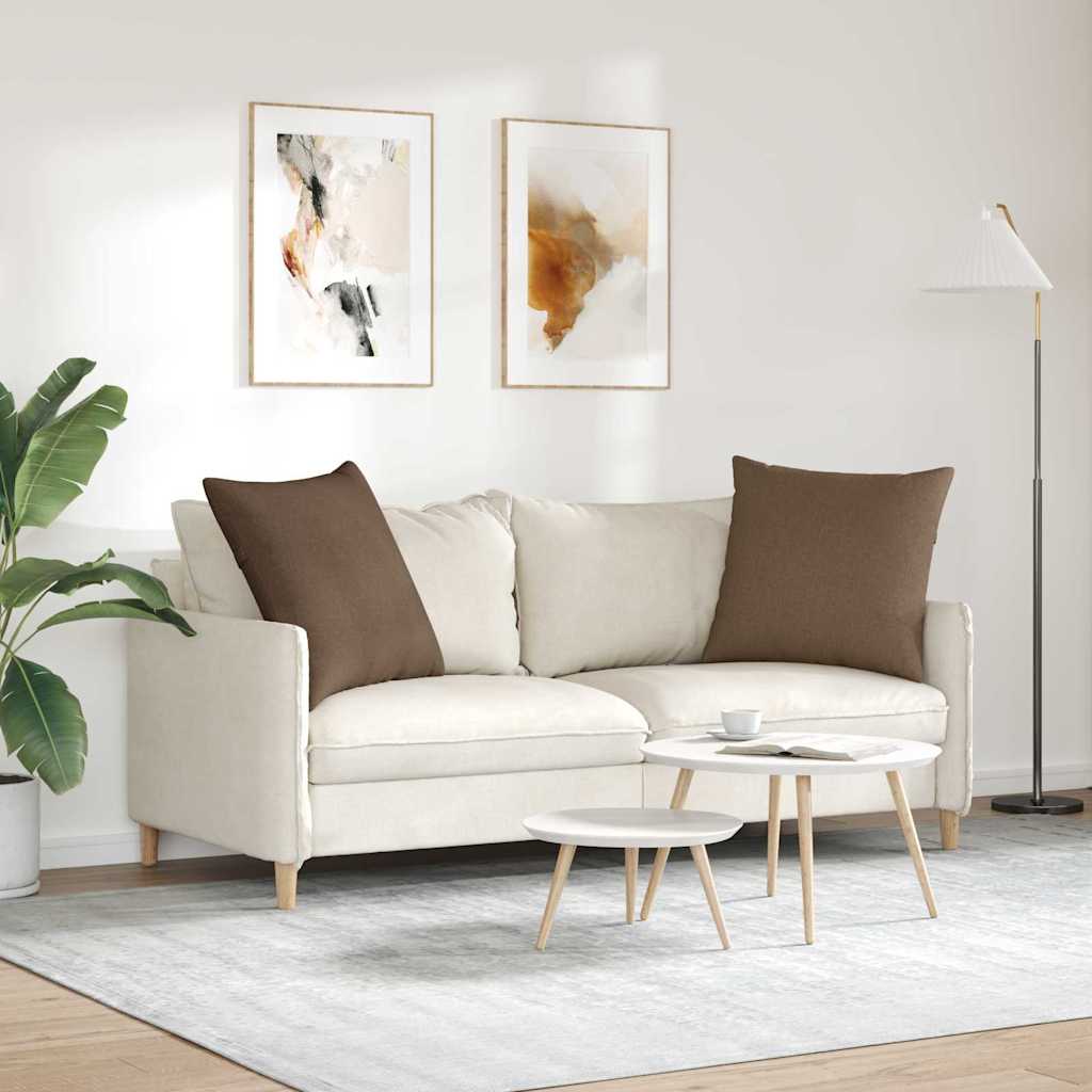 Cuscini da Divano 2 pcs Marrone 80 x 80 cm Tessuto | homemem39