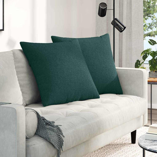 Cuscini da Divano 2 pcs Verde Scuro 80 x 80 cm Tessuto | homemem39