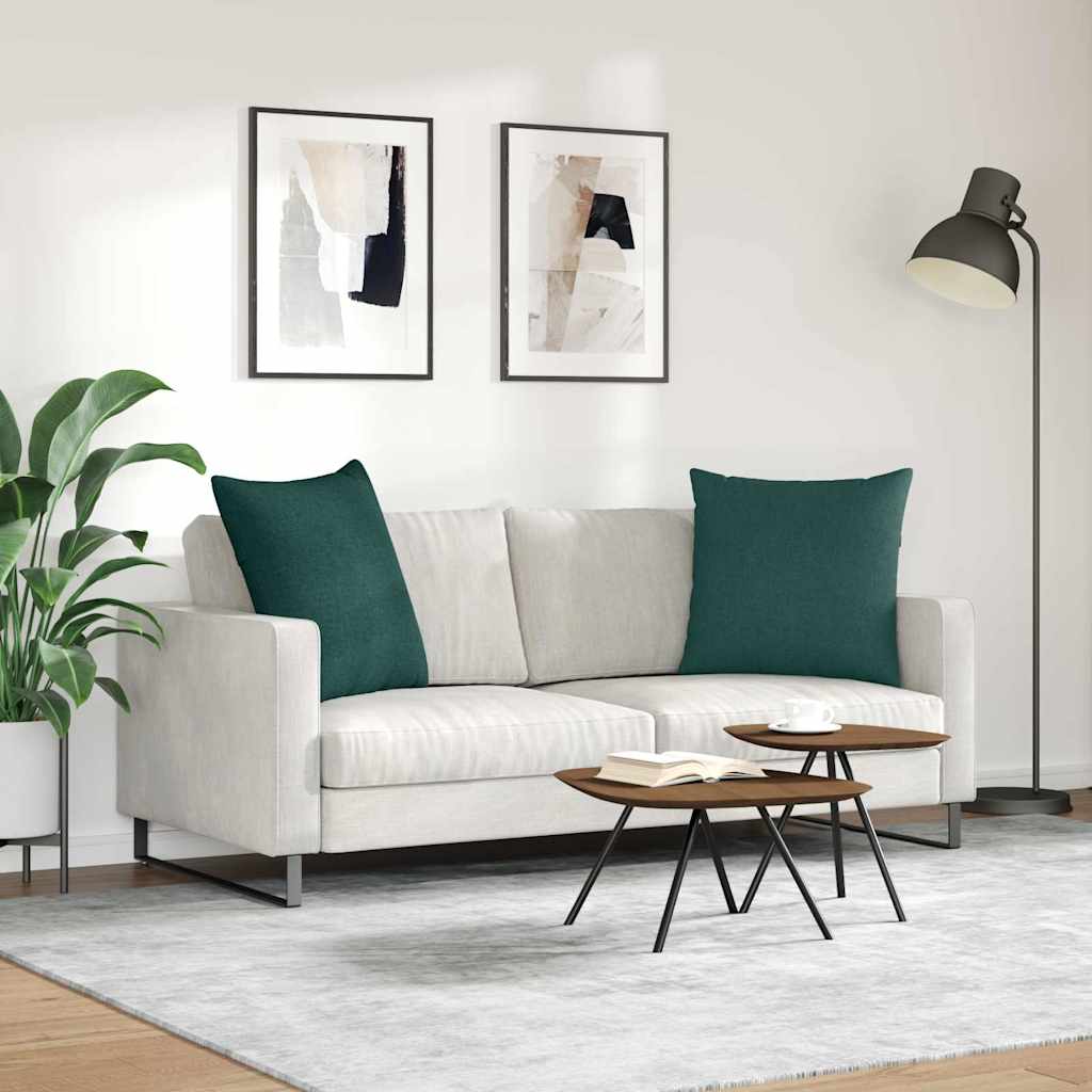 Cuscini da Divano 2 pcs Verde Scuro 80 x 80 cm Tessuto | homemem39