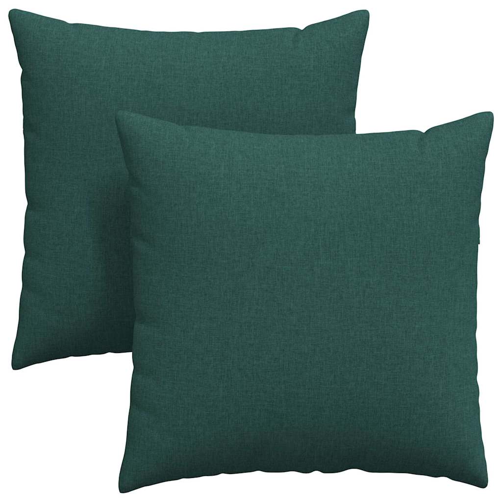 Cuscini da Divano 2 pcs Verde Scuro 80 x 80 cm Tessuto | homemem39
