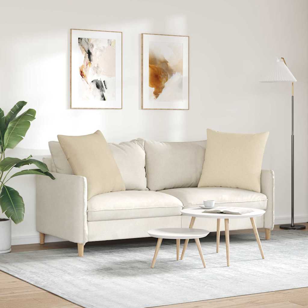 Cuscini da Divano 2 pcs Crema 80 x 80 cm Tessuto | homemem39