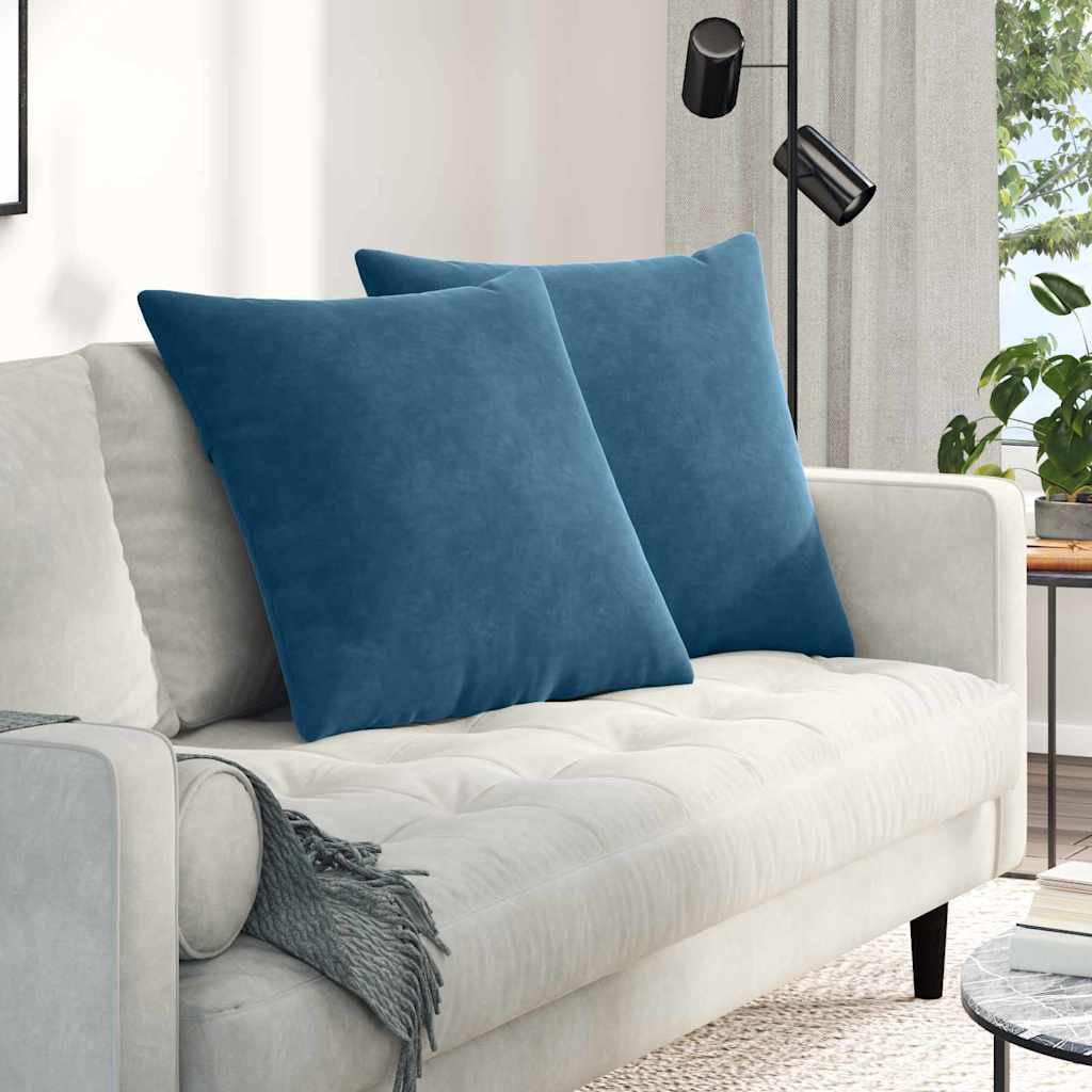 Cuscini da Divano 2 pcs Blu 80 x 80 cm Tessuto in Cords | homemem39