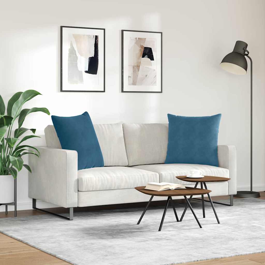 Cuscini da Divano 2 pcs Blu 80 x 80 cm Tessuto in Cords | homemem39