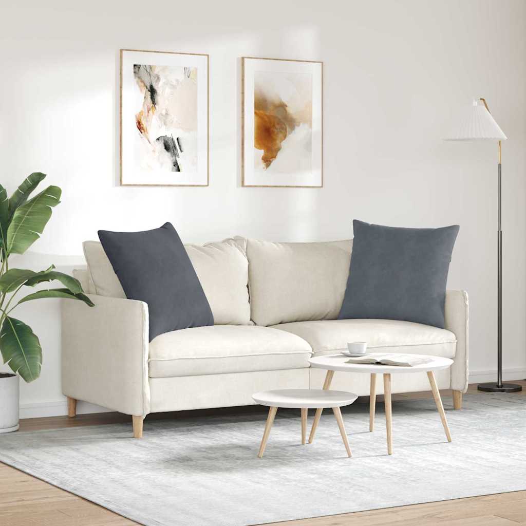Cuscini da Divano 2 pcs Grigio scuro 80 x 80 cm | homemem39