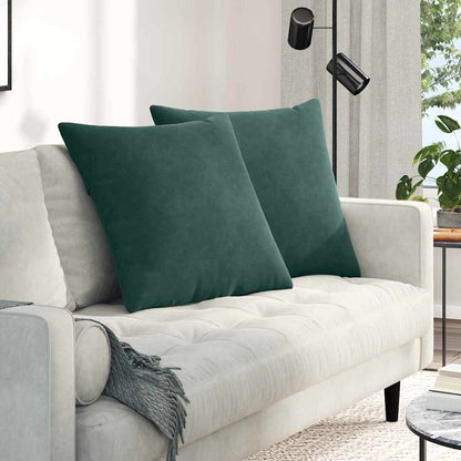 Cuscini da Divano 2 pcs Verde Scuro 80 x 80 cm Tessuto in Cords | homemem39