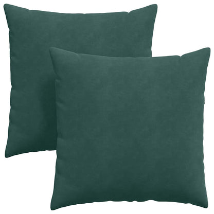 Cuscini da Divano 2 pcs Verde Scuro 80 x 80 cm Tessuto in Cords | homemem39