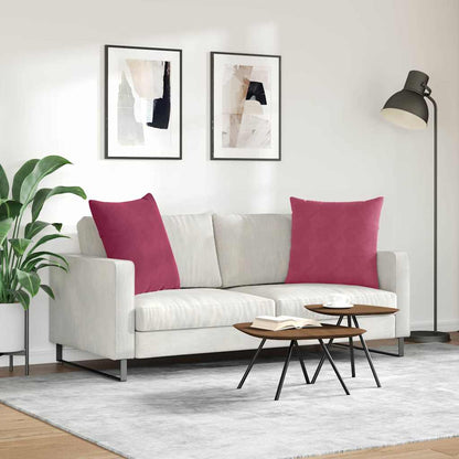 Cuscini da Divano 2 pcs Rosso Vino 80 x 80 cm Tessuto in Cords | homemem39