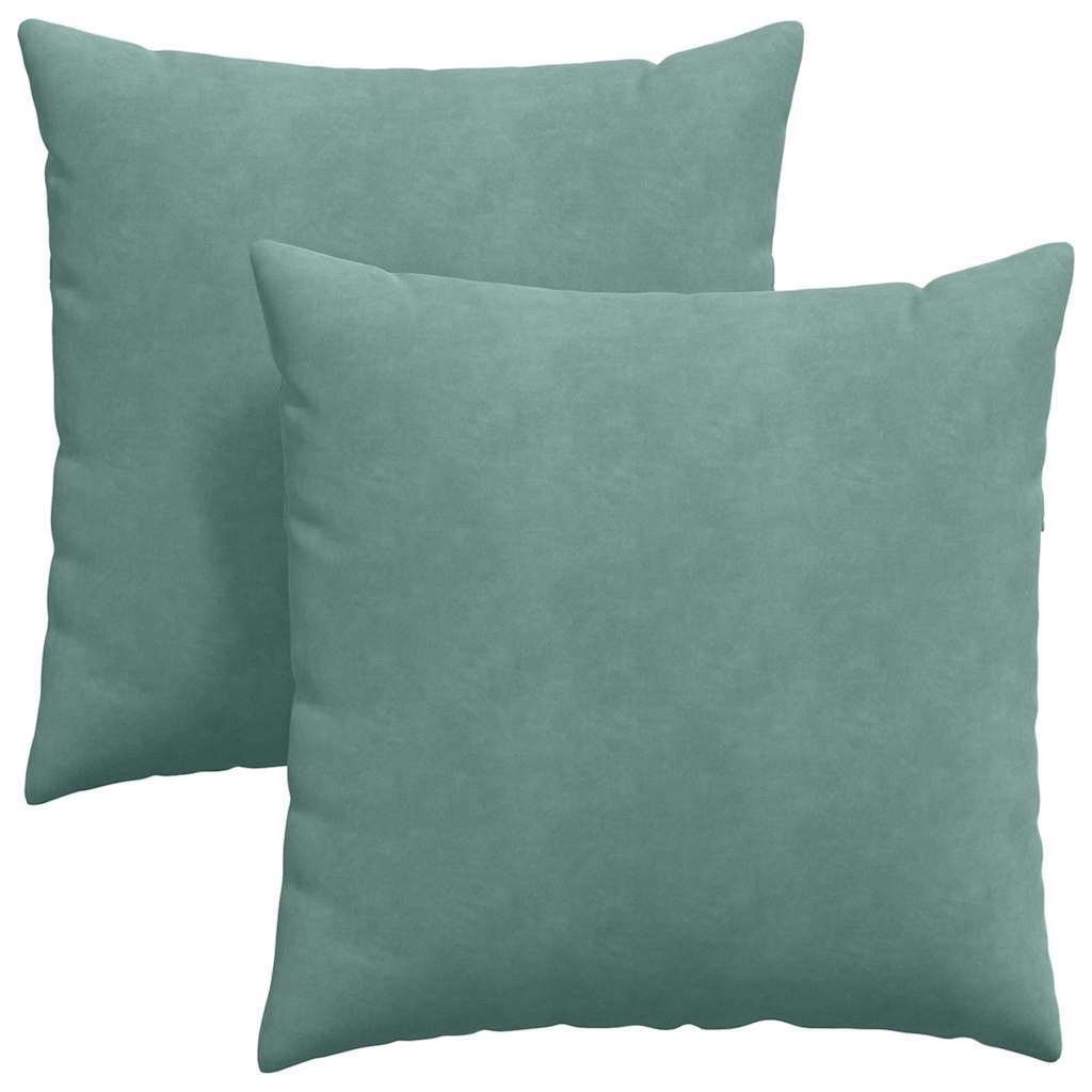Cuscini da Divano 2 pcs Verde Mare 80 x 80 cm Tessuto in Cords | homemem39