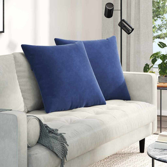 Cuscini da Divano 2 pcs Blu Polizia 80 x 80 cm Tessuto in Cords | homemem39