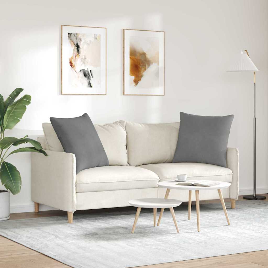 Cuscini da Divano 2 pcs Grigio scuro 80 x 80 cm Tessuto | homemem39