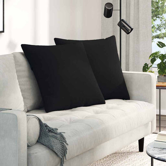 Cuscini da Divano 2 pcs Nero 80 x 80 cm Tessuto | homemem39