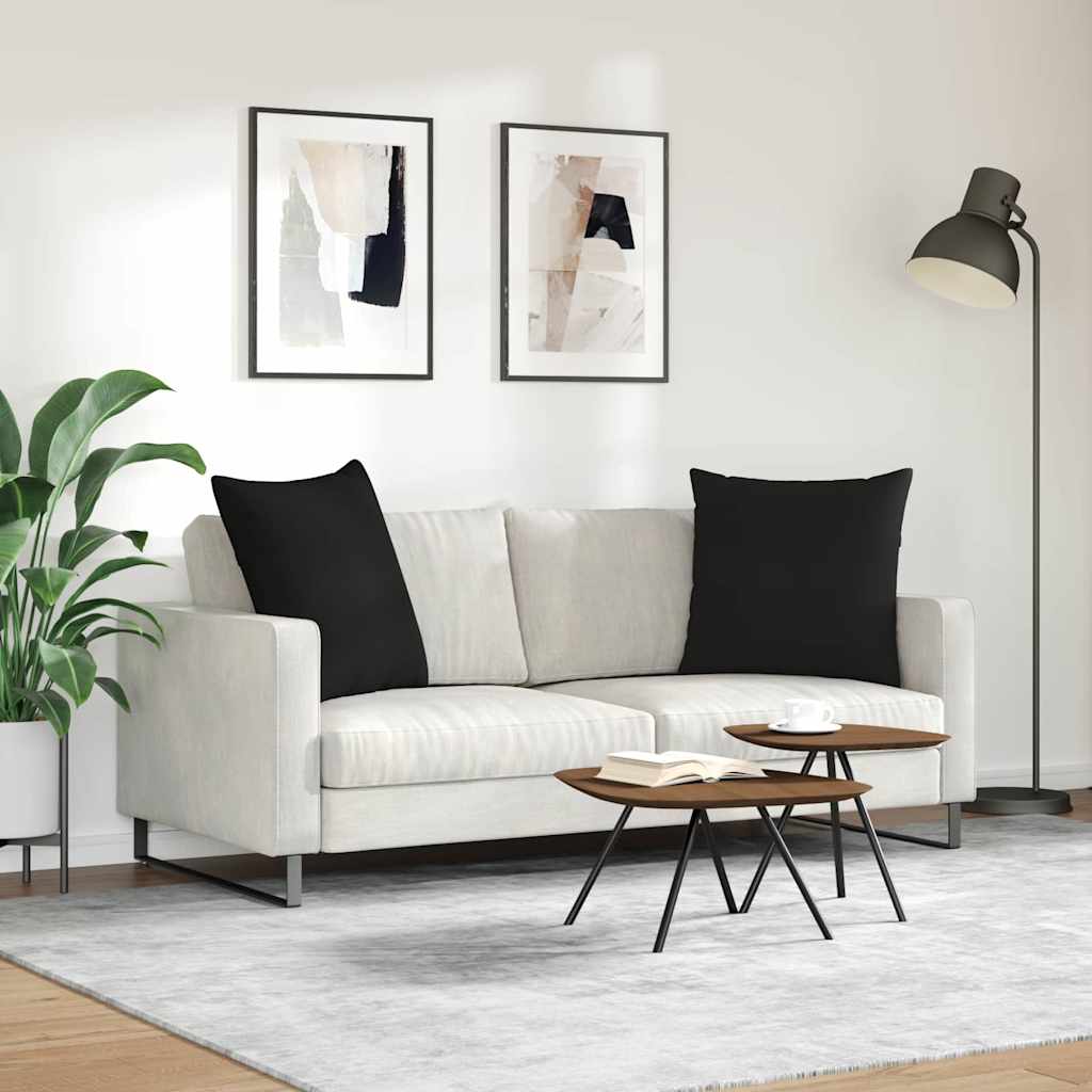 Cuscini da Divano 2 pcs Nero 80 x 80 cm Tessuto | homemem39