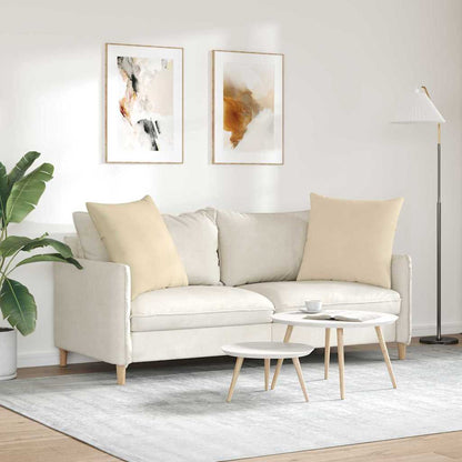 Cuscini da Divano 2 pcs Crema 80 x 80 cm Tessuto | homemem39