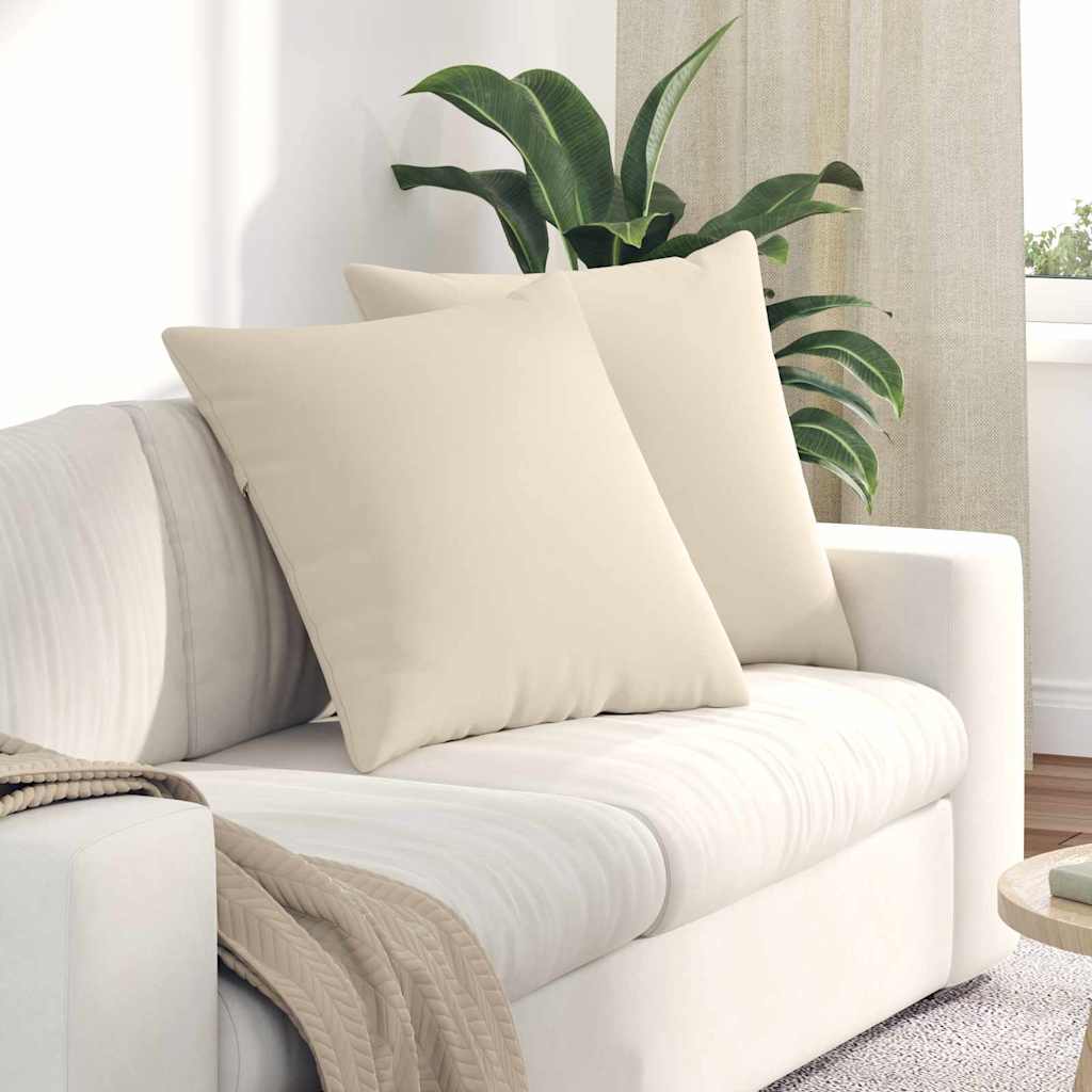 Cuscini da Divano 2 pcs Beige 80 x 80 cm Tessuto | homemem39