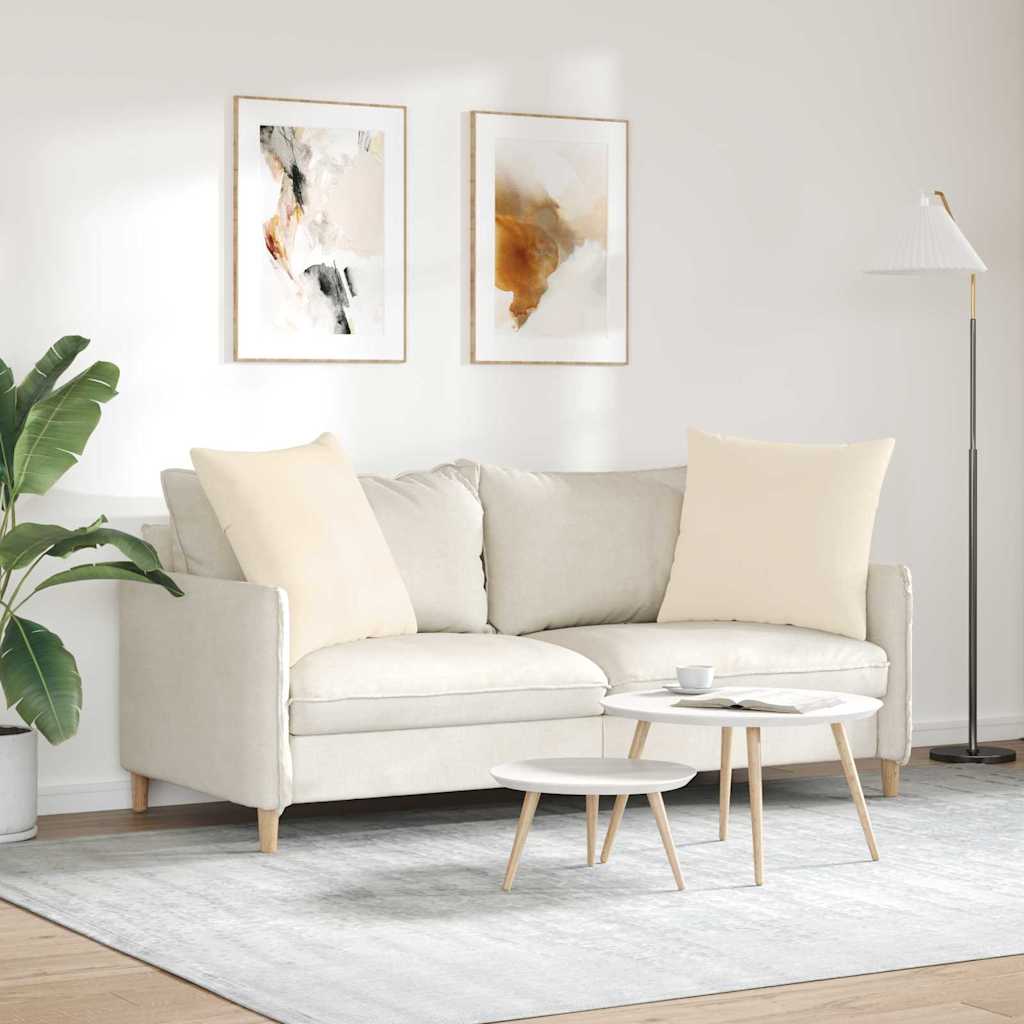 Cuscini da Divano 2 pcs Beige 80 x 80 cm Tessuto | homemem39