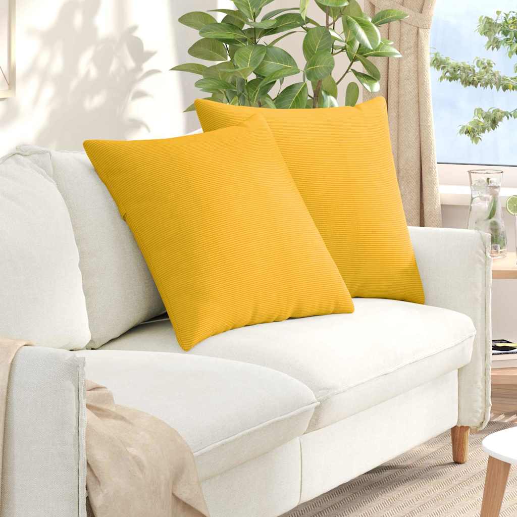 Cuscini da Divano 2 pcs Giallo Chiaro 80 x 80 cm | homemem39